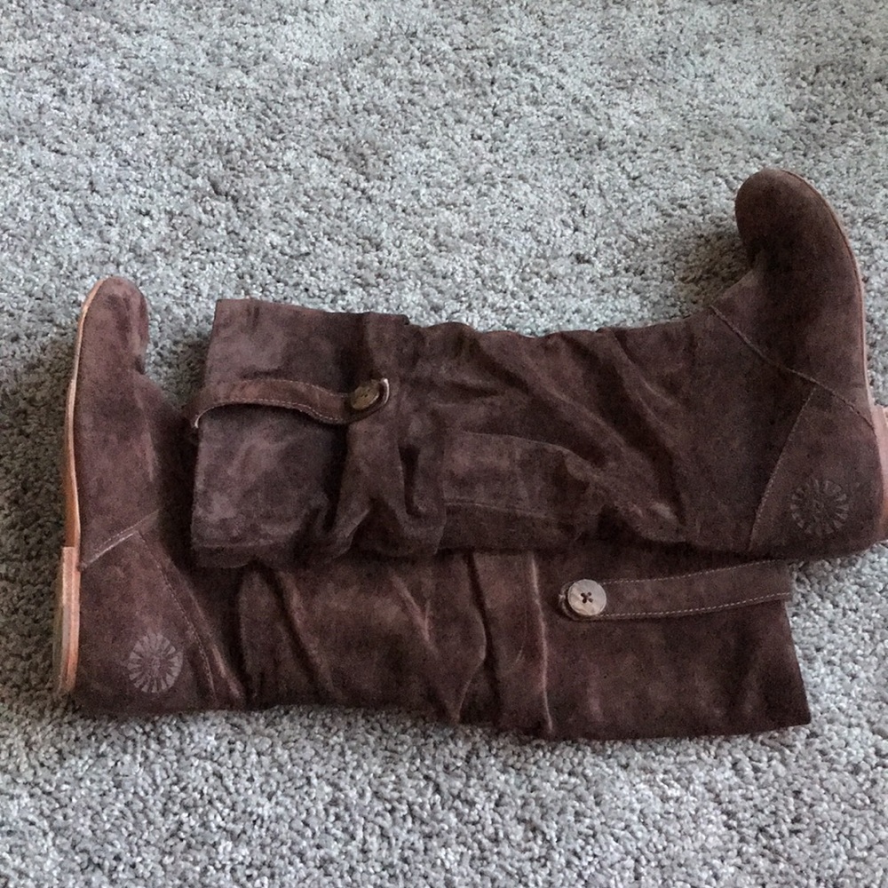 UGG Brown Leather Ladies Boots Size 7.5